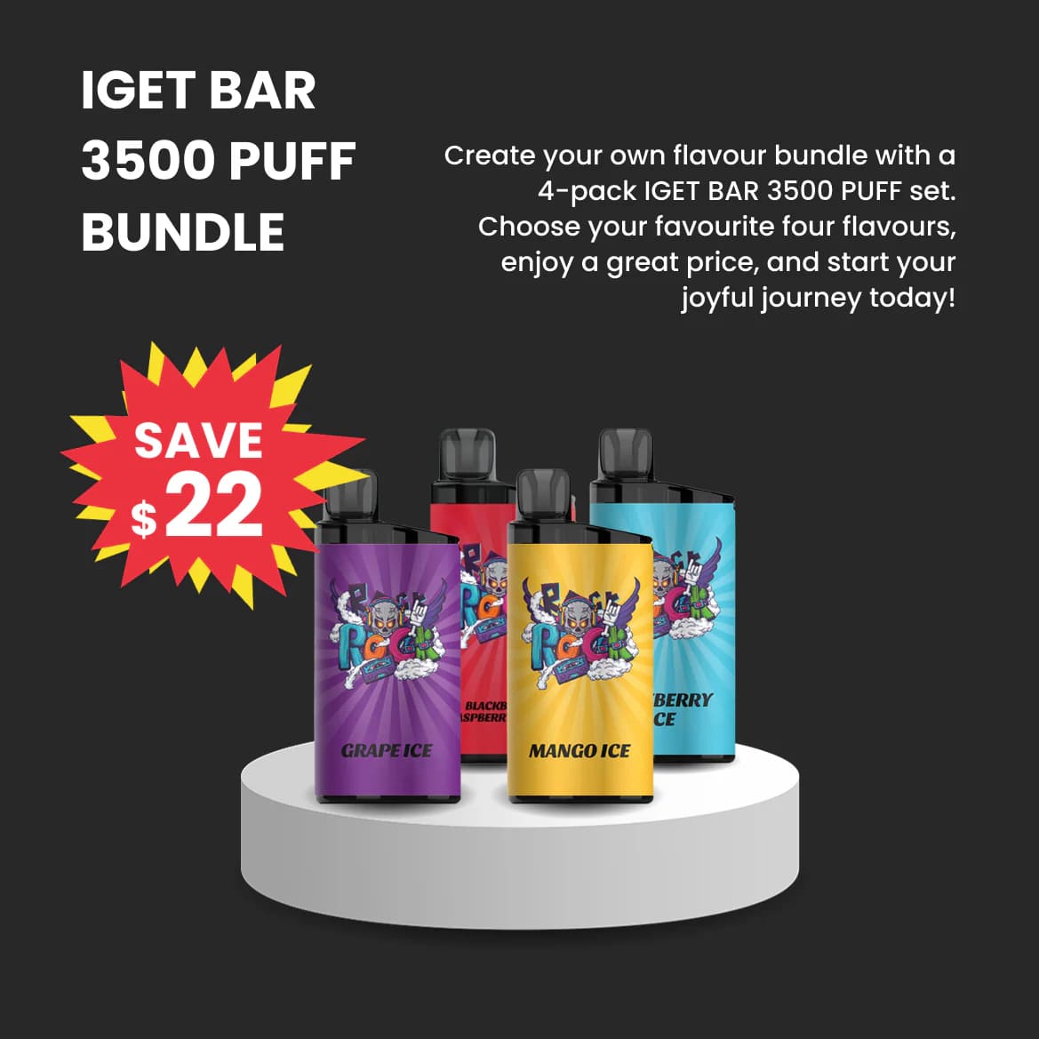 4 x IGET BAR 3500 Puff Bundle