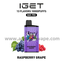 Load image into Gallery viewer, IGET Bar Pro Disposable Vape 10000 Puffs - Raspberry Grape