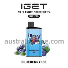 Load image into Gallery viewer, IGET Bar Pro Disposable Vape 10000 Puffs - Blueberry Ice
