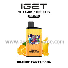 Load image into Gallery viewer, IGET Bar Pro Disposable Vape 10000 Puffs - Orange Fanta soda