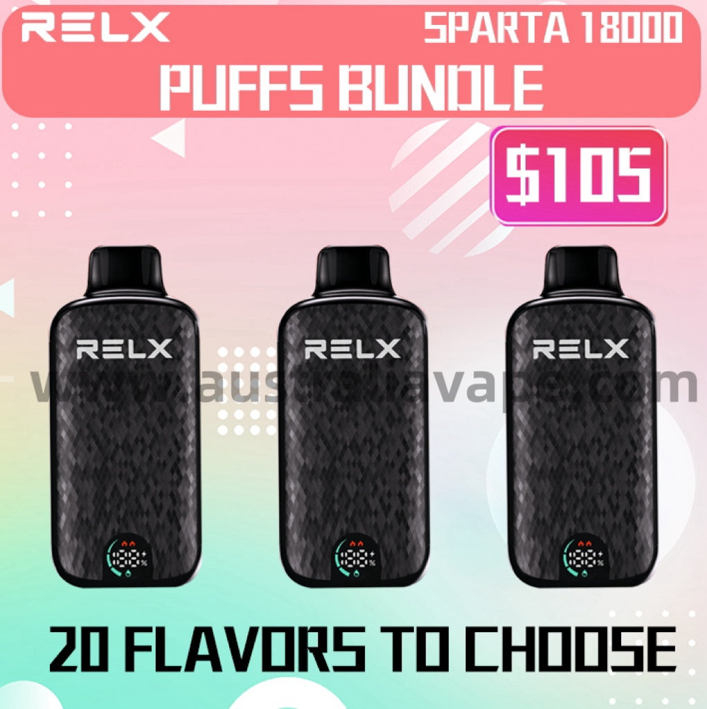 3 x Relx Sparta 18000 Puffs